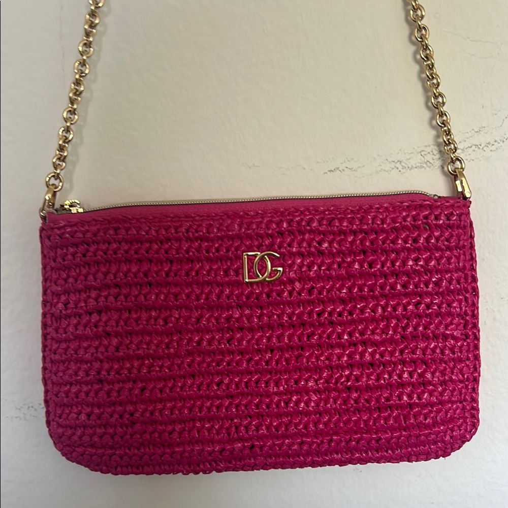 Dolce & Gabbana Pink Woven Crossbody Bag